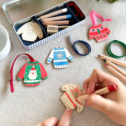 Christmas jumper decoration craft kit for children, Cotton Twist