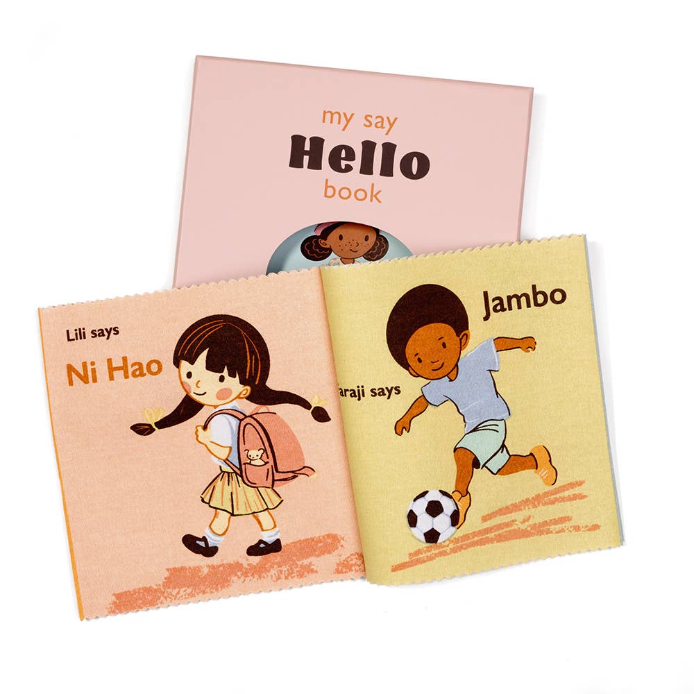 ThreadBear Hello! rag book, soft cloth book for babies