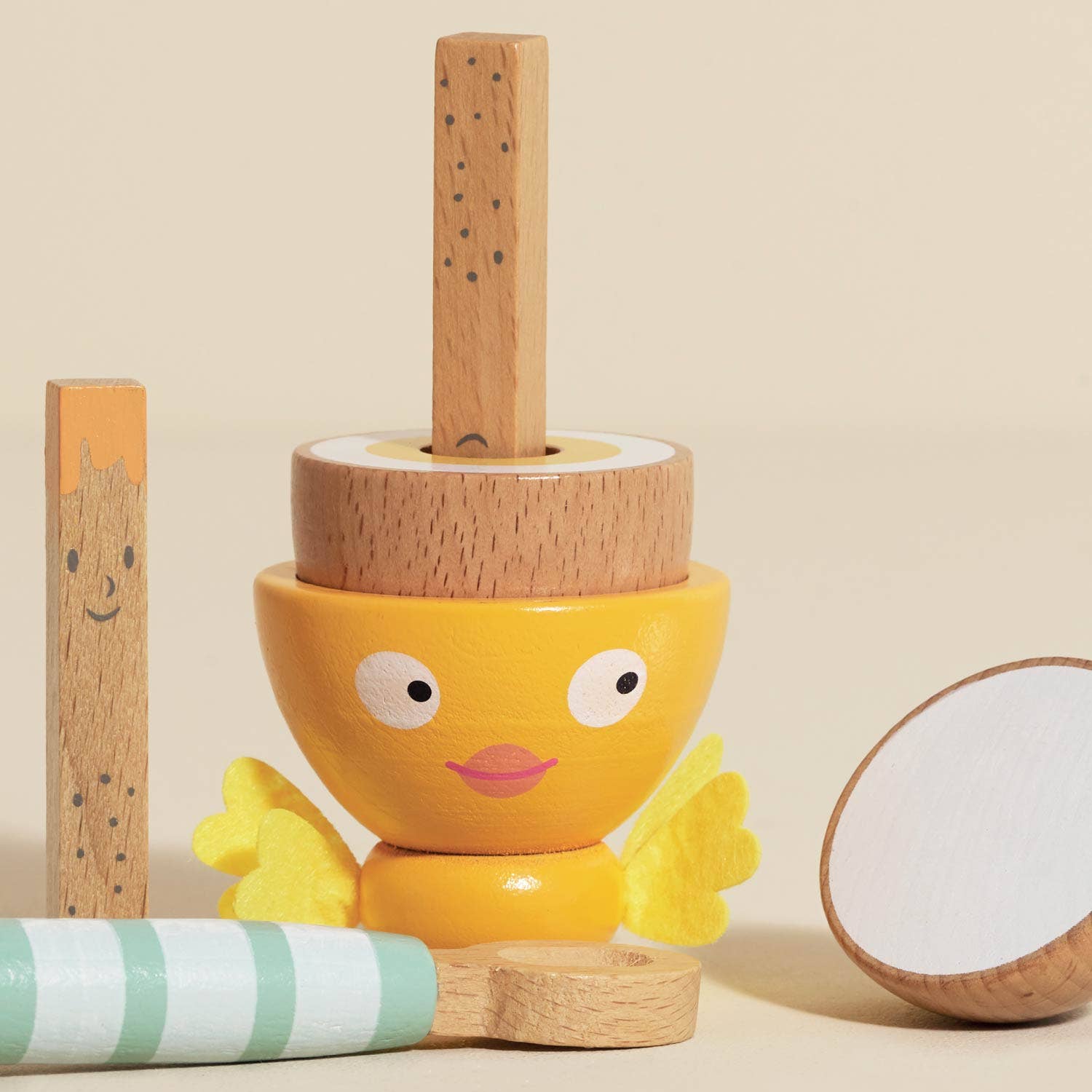 Le Toy Van wooden egg cup and soldiers, kids' breakfast play set