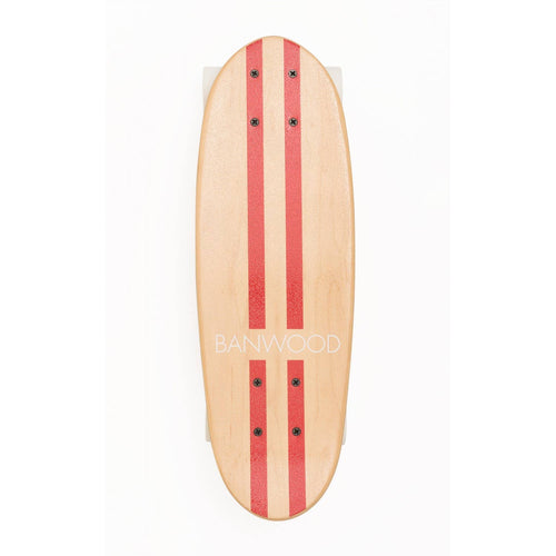 Banwood red kids' skateboard, wooden cruiser deck for children