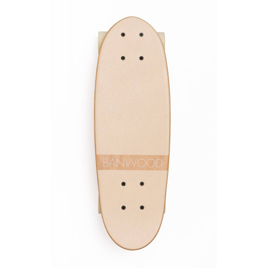 Banwood cream kids' skateboard, wooden cruiser deck for children