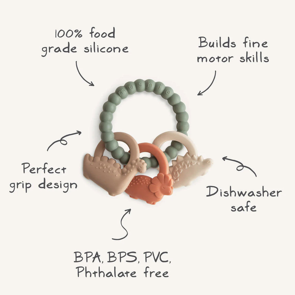 Mushie Teething Ring Dino