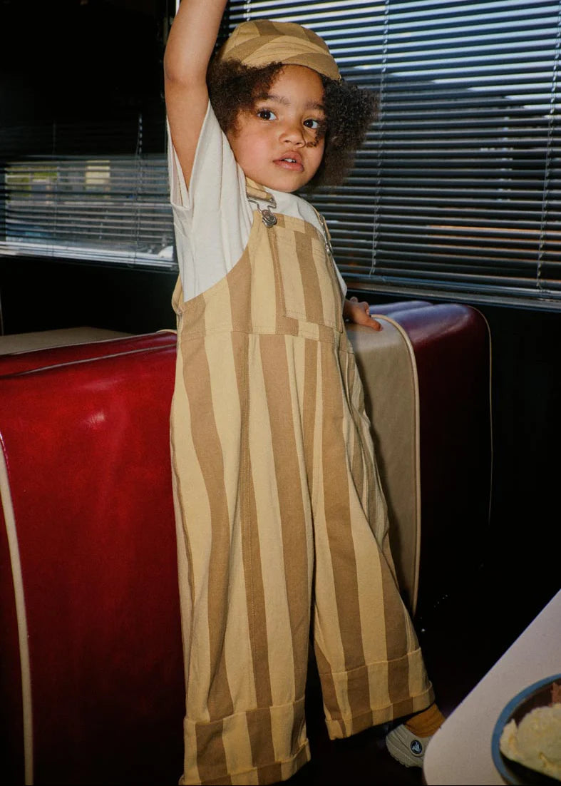 Claude & Co Blythe Banoffee Stripe Dungaree
