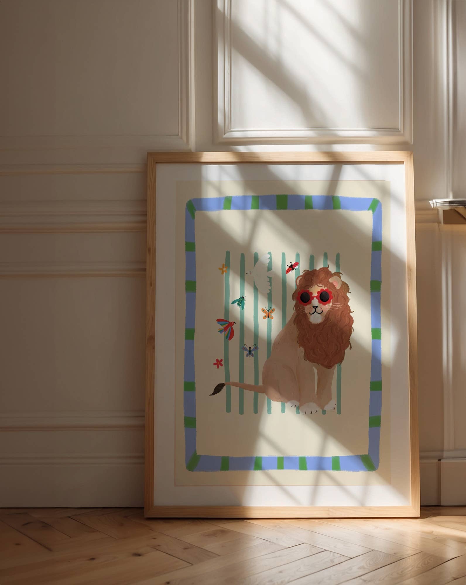 Leo Lion , Kids Art Print, Colourful Art, Fun Art, Animal