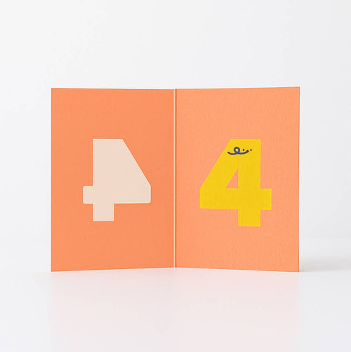 Age  4 - Die Cut - Cute Character  Fun Happy Birthday - Four