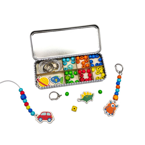 Allsorts keyring making kit for children, beaded craft set, Cotton Twist