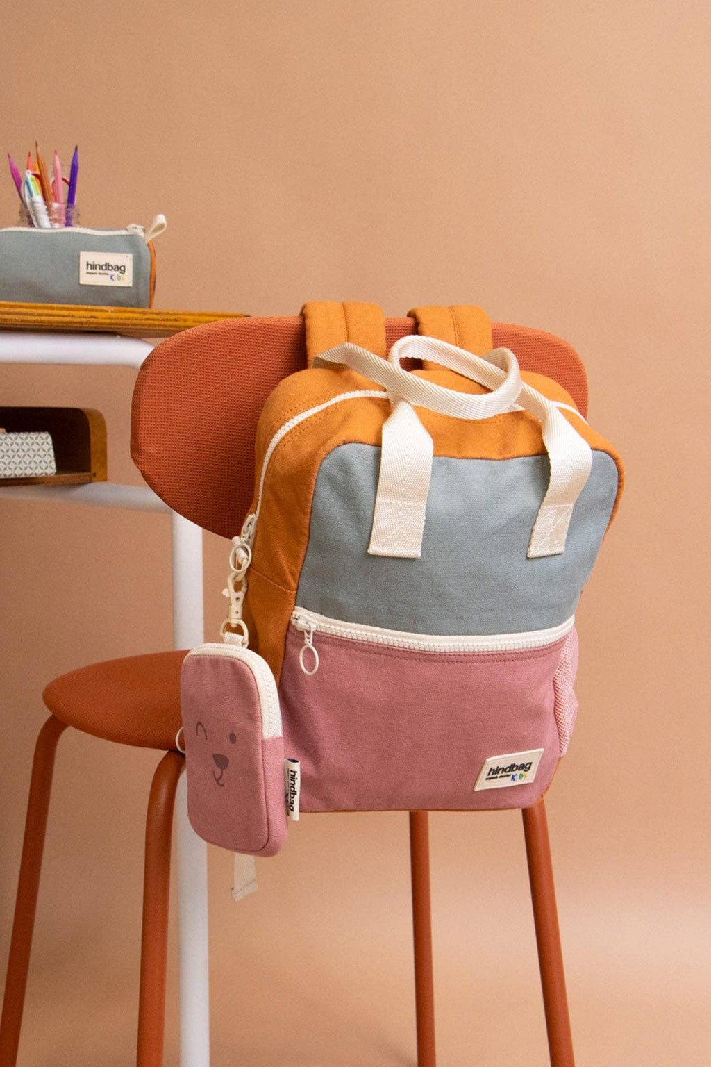Arthur tricolour sage backpack, kids' jute rucksack, Hindbag