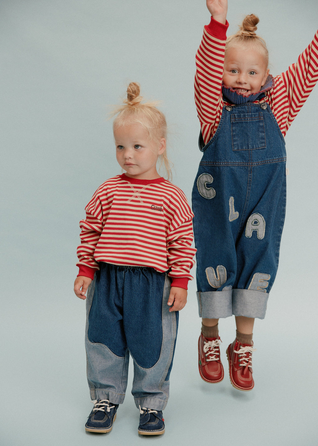 Claude & Co Emerson wiggle denim jeans for kids, organic cotton