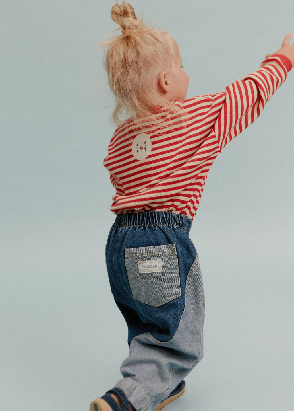 Claude & Co Emerson wiggle denim jeans for kids, organic cotton – image 2