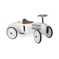 Vilac off white metal ride-on car, vintage-style kids' ride-on toy, Hippychick