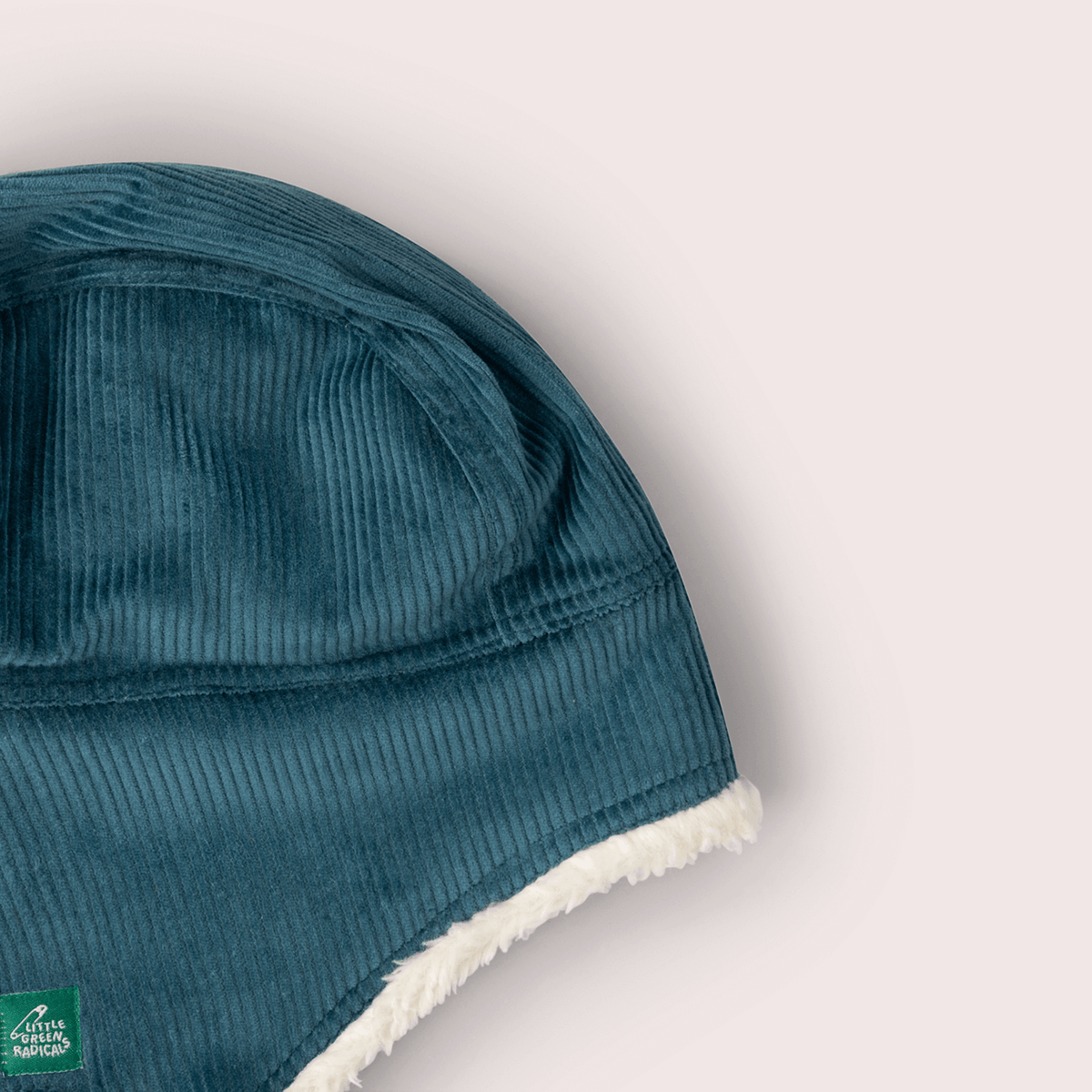 Little Green Radicals blue sherpa fleece cosy hat, organic kids' hat