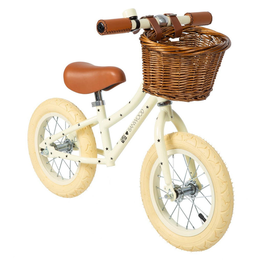 Banwood First Go vintage Bonton R cream balance bike, wooden kids' bike