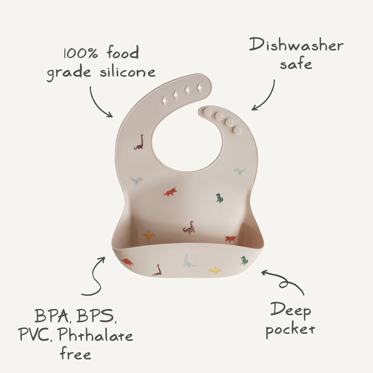 Mushie Silicone Bib - Rocket