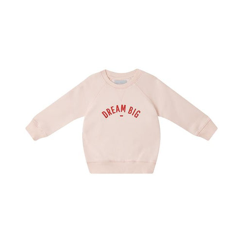 Kids' powder pink DREAM BIG sweatshirt, children's jumper, Bob & Blossom