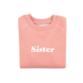 Kids' powder pink SISTER sweatshirt, children's jumper, Bob & Blossom