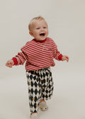 Claude & Co Jamie crimson stripe long sleeve tee for kids, organic cotton