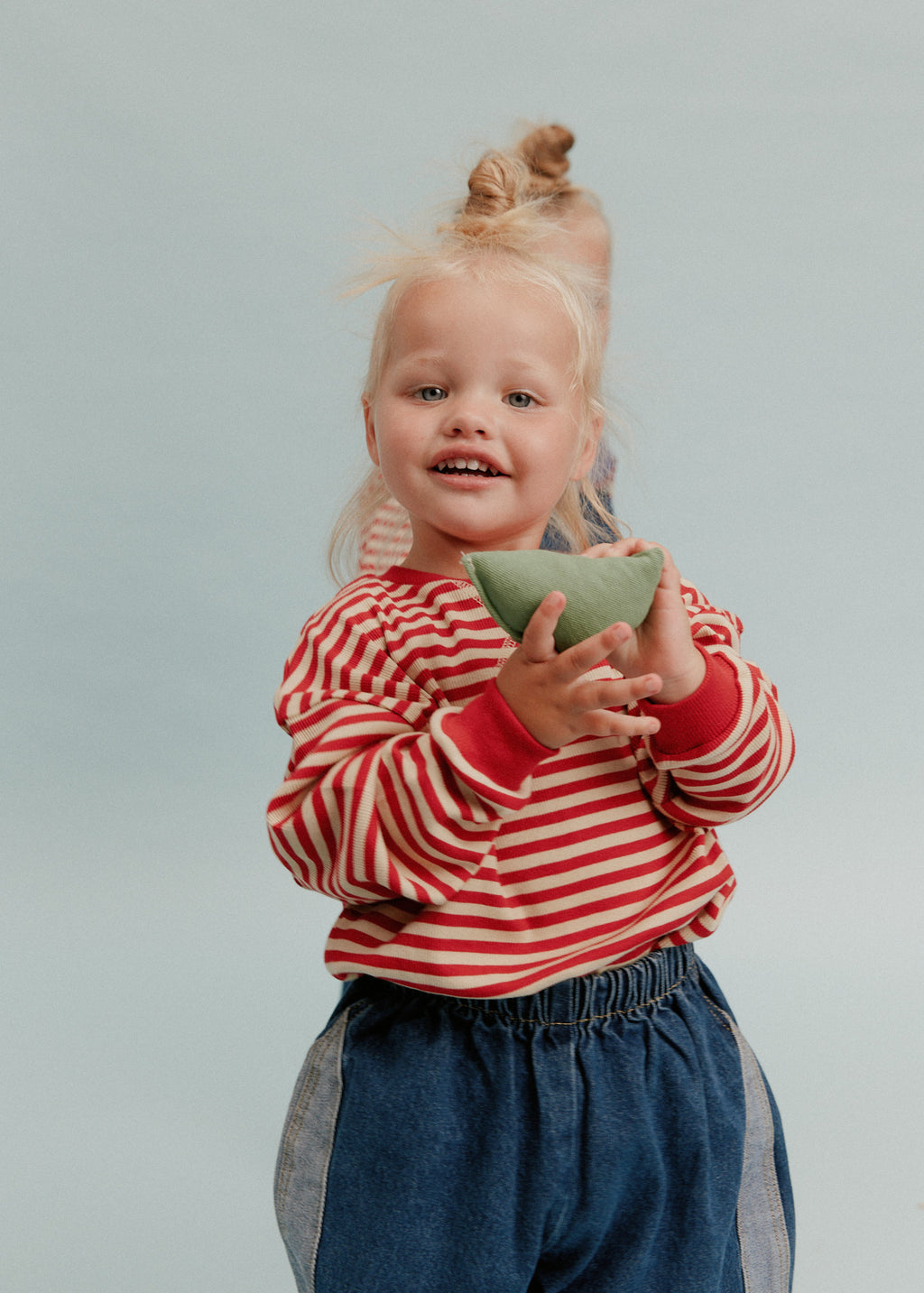 Claude & Co Jamie crimson stripe long sleeve tee for kids, organic cotton – image 3
