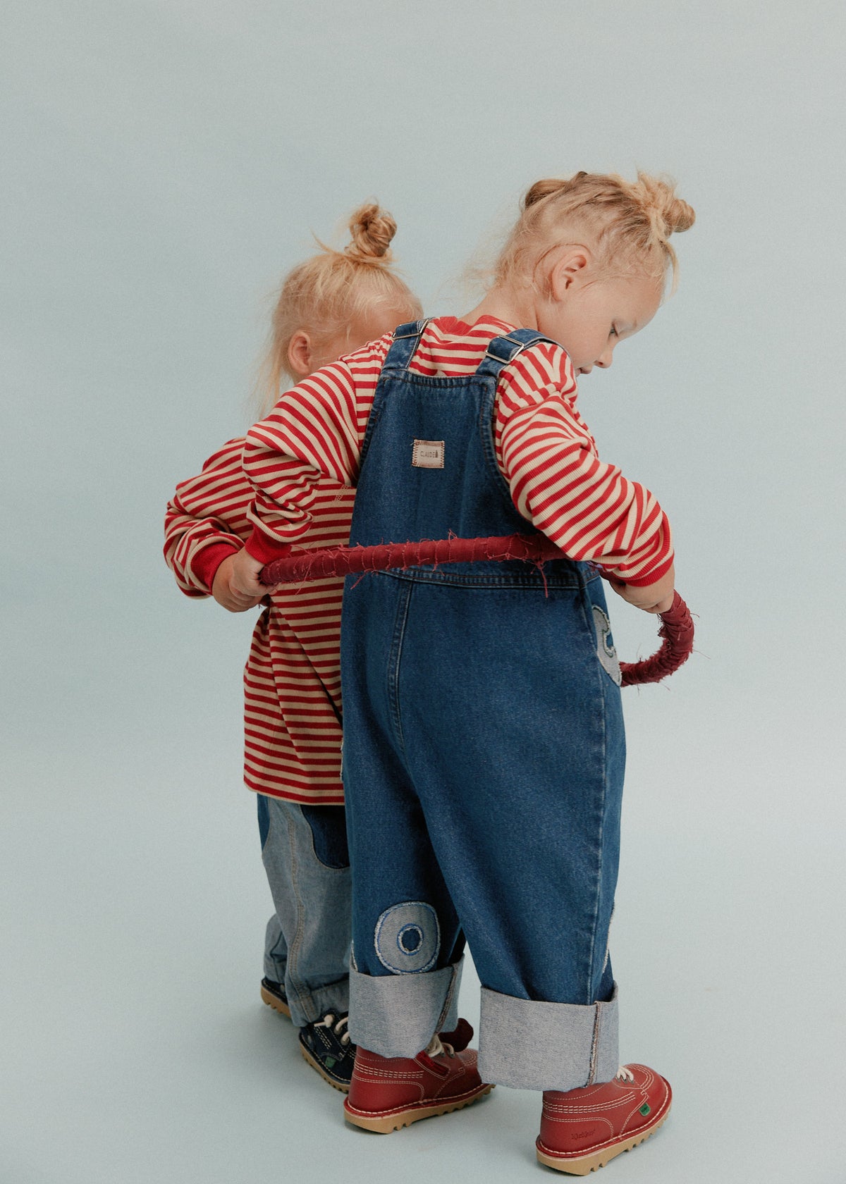 Claude & Co Jamie crimson stripe long sleeve tee for kids, organic cotton – image 4