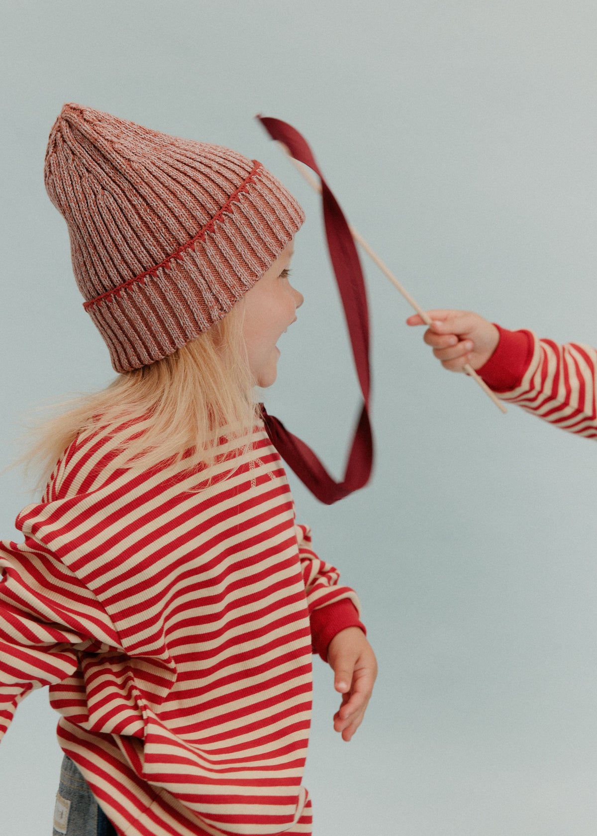 Claude & Co Jamie crimson stripe long sleeve tee for kids, organic cotton – image 5