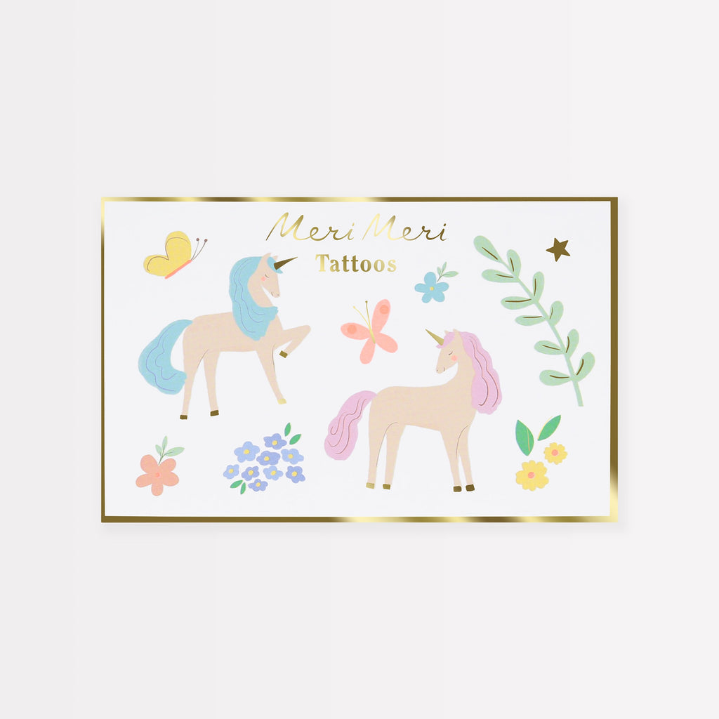 Meri Meri Unicorn Temporary Tattoos