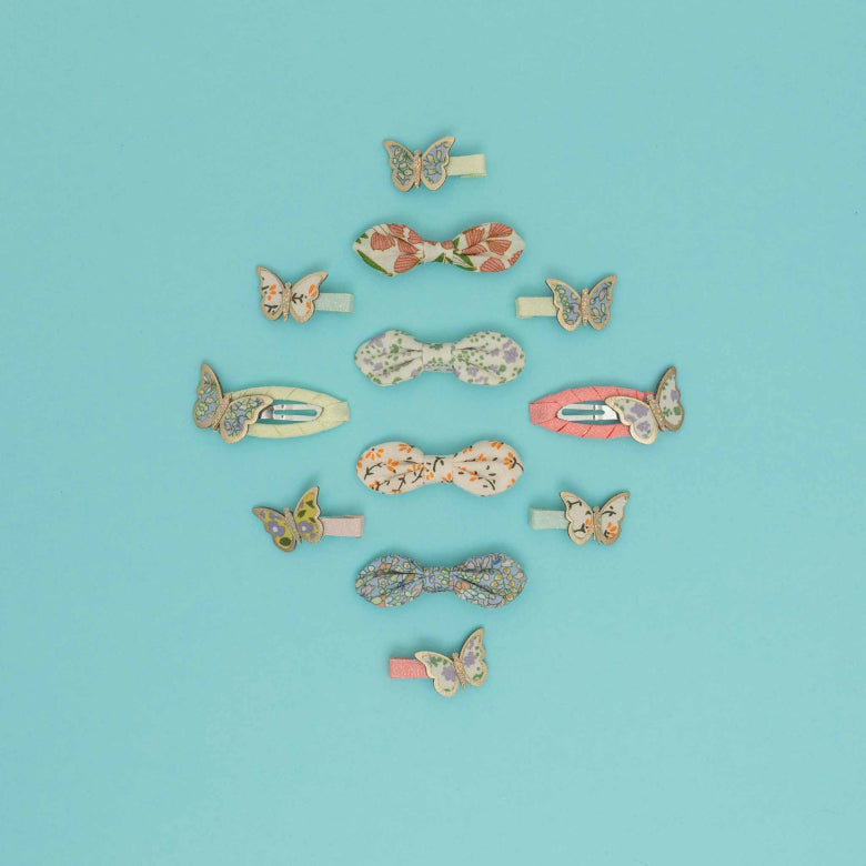Floral butterfly kids' clic clac hair clips, Mimi & Lula