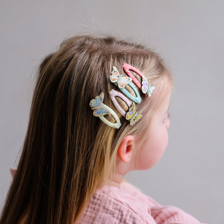 Floral butterfly kids' clic clac hair clips, Mimi & Lula