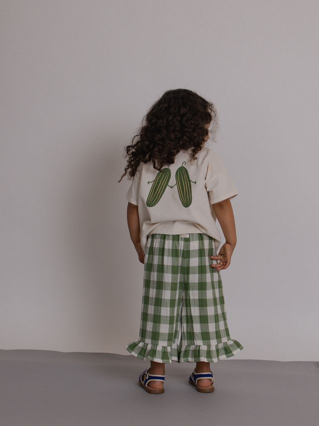 Organic Zoo Dill Gingham Frill Culottes