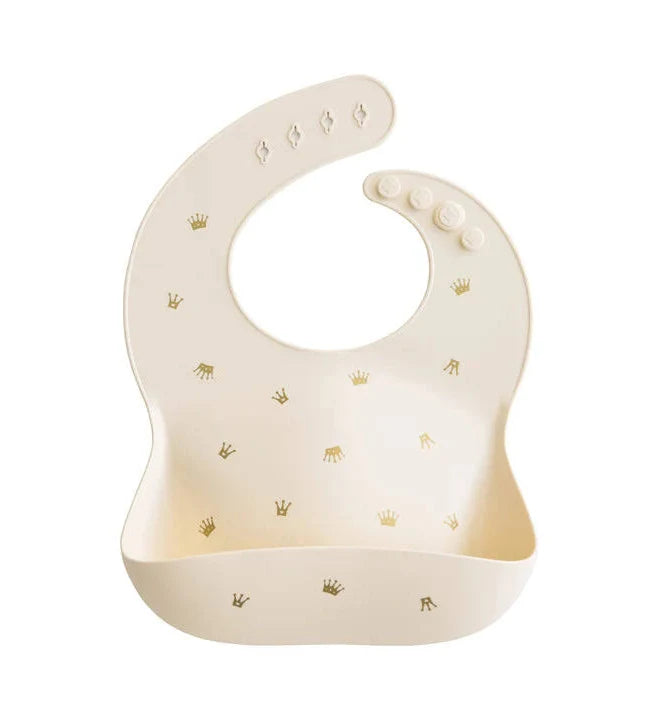 Silicone baby bib, children's feeding bib, Mushie