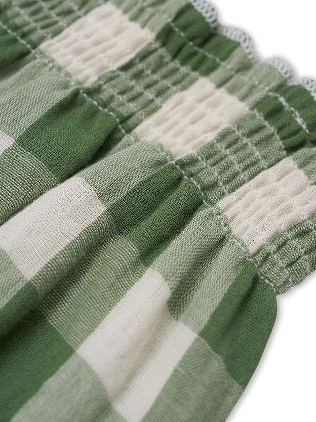 Organic Zoo Dill Gingham Spaghetti Bodysuit