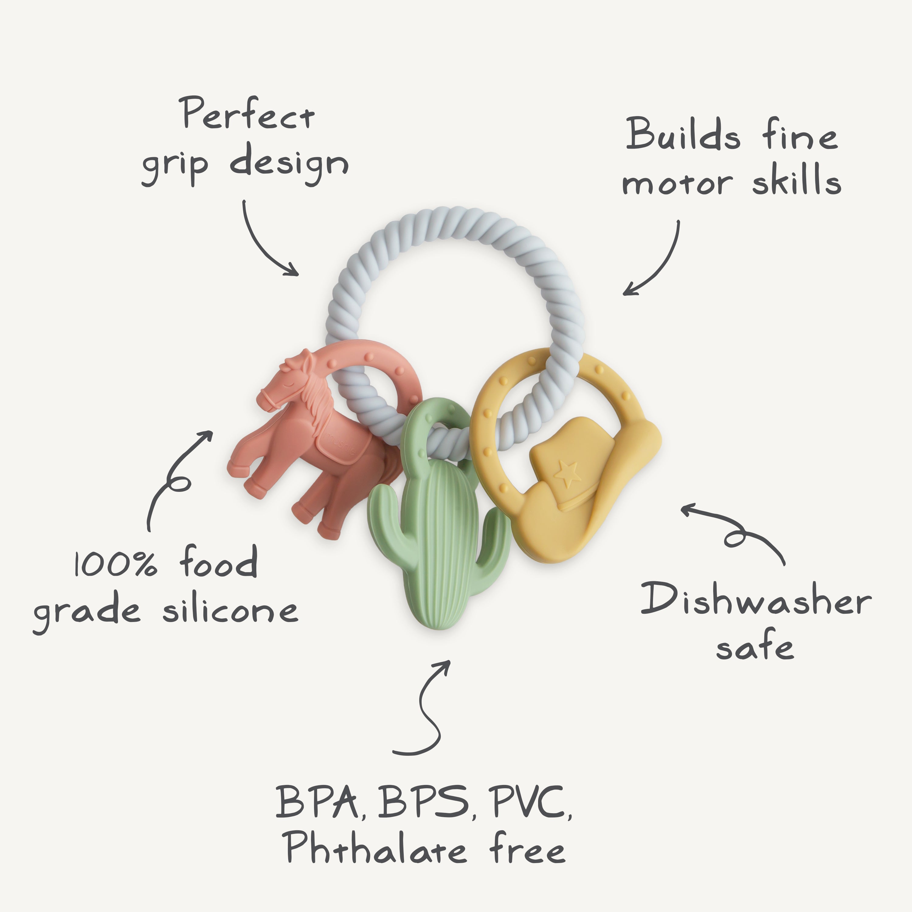 Mushie Teething Ring - Western